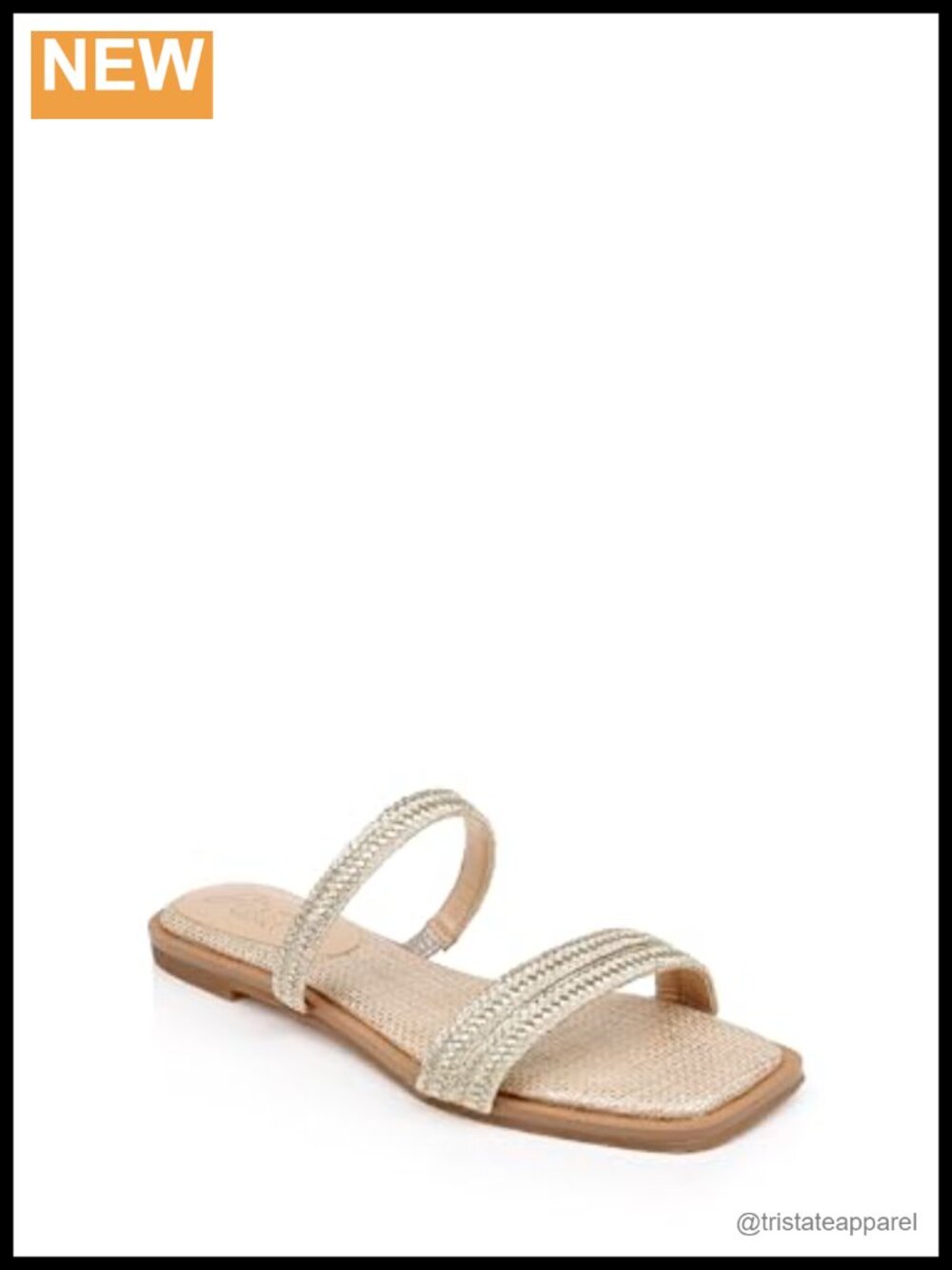 Slingback Slide Sandal Open Toe Padded Flat Jute Summer Evening Formal